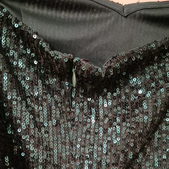 Versona Teal Sequin Jumpsuit - Picture 7 of 7